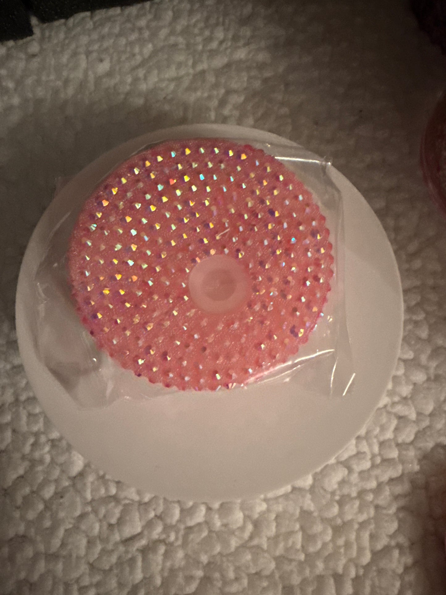 Light pink bling lids for snow globes