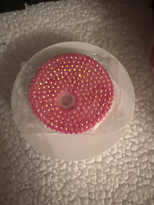 Dark pink bling lids for snow globes