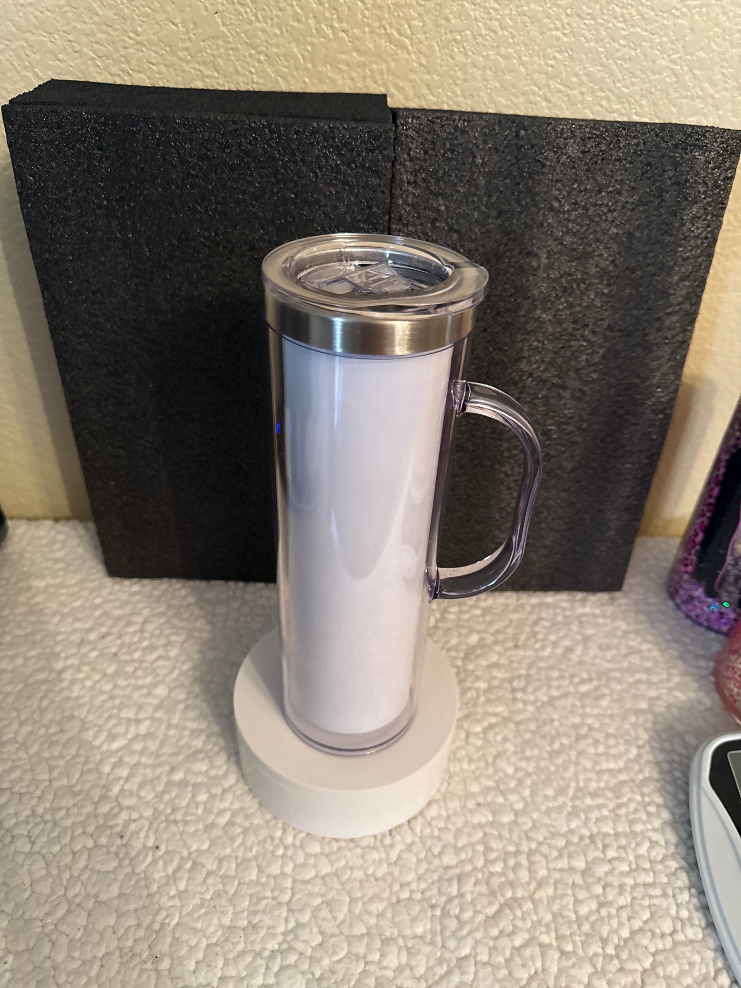 20oz Acrylic Snow Globe Stainless Steel w/Handle