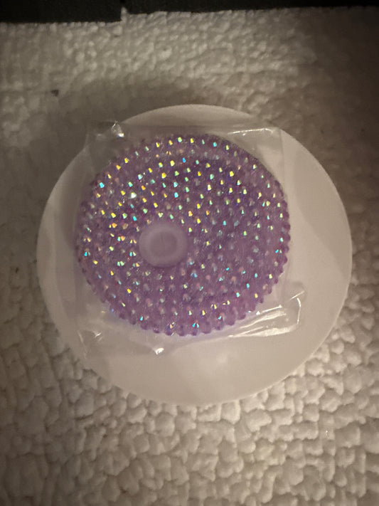 Purple bling lid for snow globes