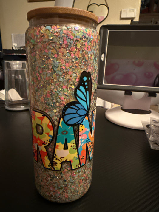 25oz grandma snow globe cup