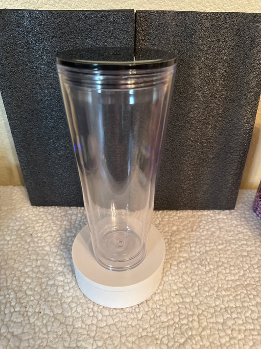 24oz Acrylic Snow Globe Tumbler w/Black Lid