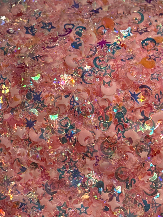 #13 Pink Sparkles w/Glow-in-the-Dark Moons and Stars Additives