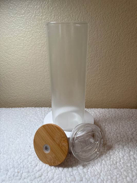 20 ounce glow in the dark glass blue