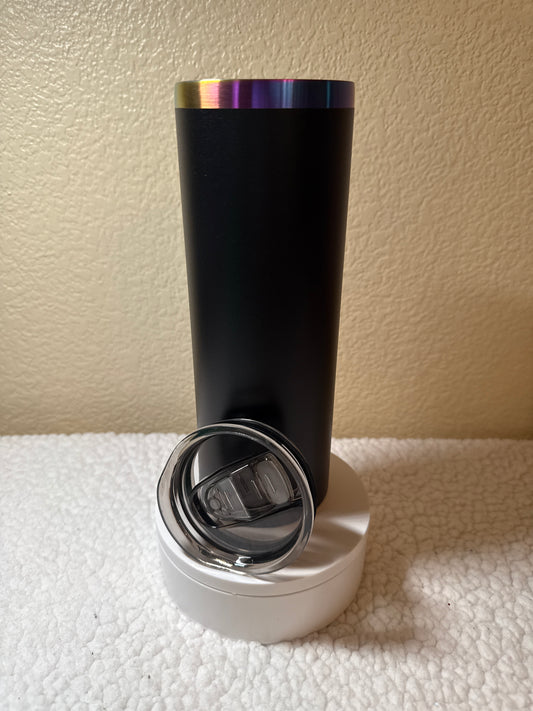 20oz Stainless Steel Black Rainbow Tumbler