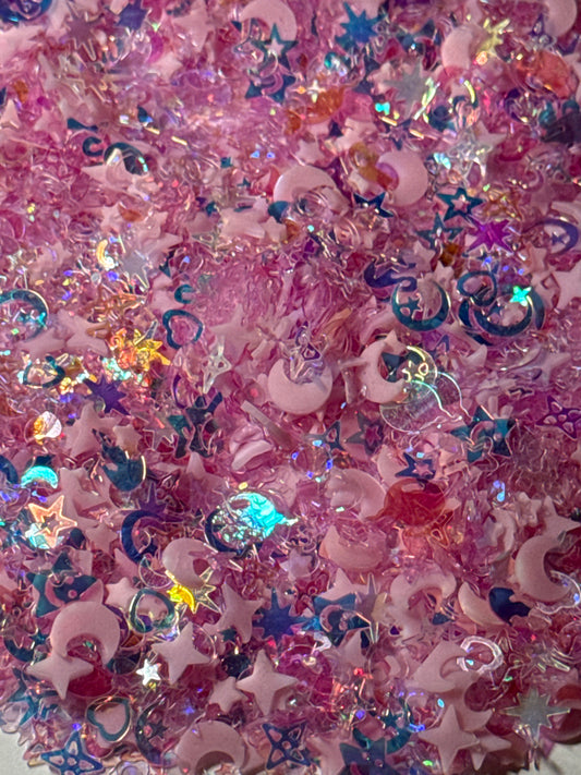 #8 purple Sparkle w/ Glow-in-the-Dark Stars and Moons Additive