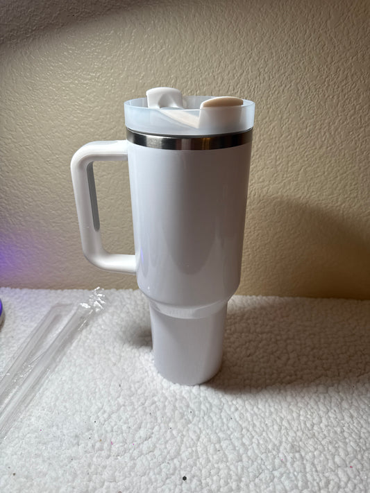 40oz Stainless Steel Tumbler White