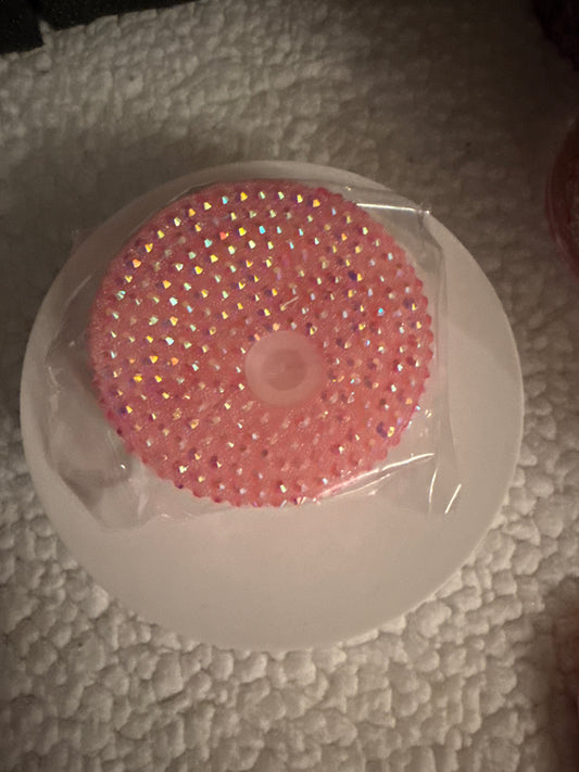 Light pink bling lids for snow globes