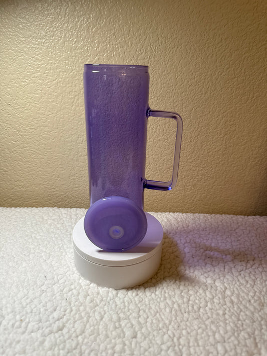 20oz Jelly Glass Tumbler w/Handle-Purple