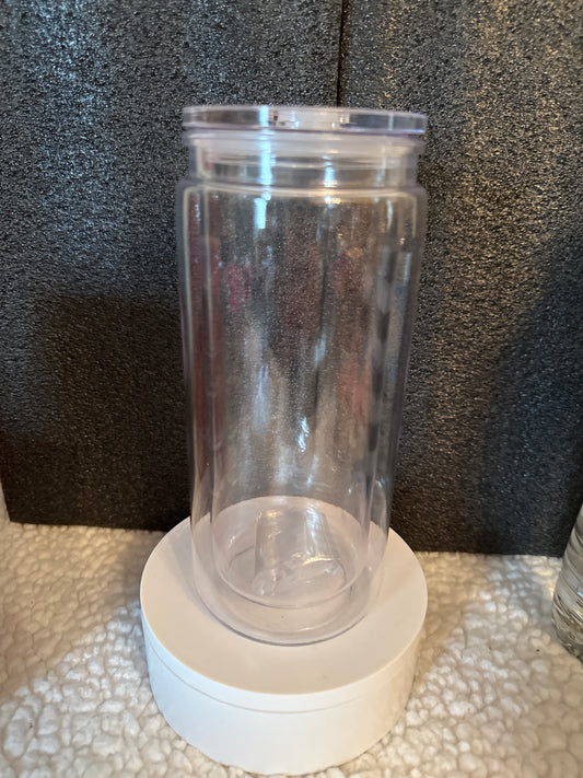 20oz acrylic snow globe with clear lid